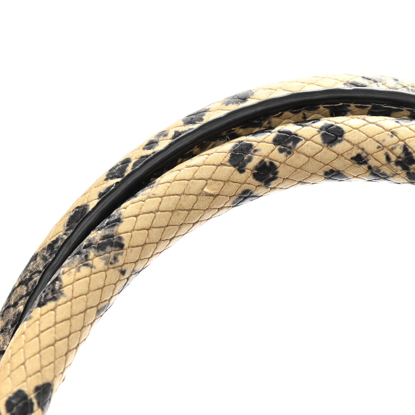 Calfskin Snakesin Embossed Small Cabas Rive Gauche Black White