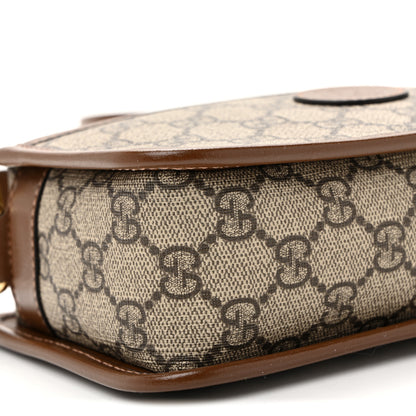 Gucci GG Supreme Monogram Azalea Calfskin Mini Retro Interlocking G Shoulder Bag Beige Ebony Brown Sugar 9 of 10