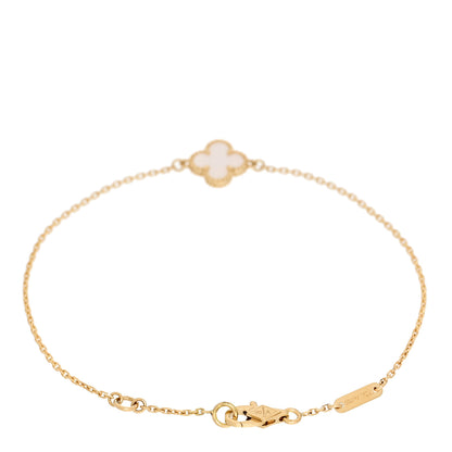 Van Cleef & Arpels 18K Yellow Gold Mother of Pearl Sweet Alhambra Bracelet 2 of 4