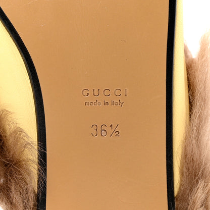 Gucci Malaga Kid Fur Womens Princetown Slippers 36.5 Burro 7 of 9