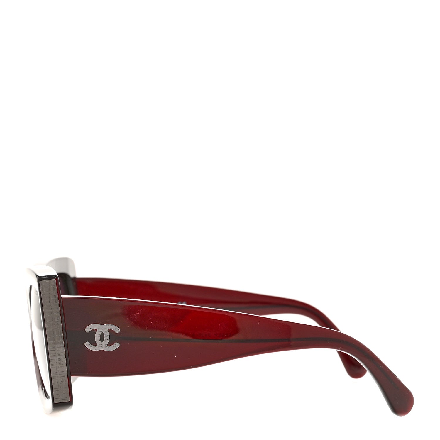 Chanel Acetate Rectangle Sunglasses 5435-A Burgundy 3 of 8