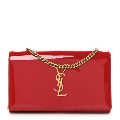 Saint Laurent Patent Calfskin Monogram Kate Wallet On Chain Rouge Eros 1 of 11