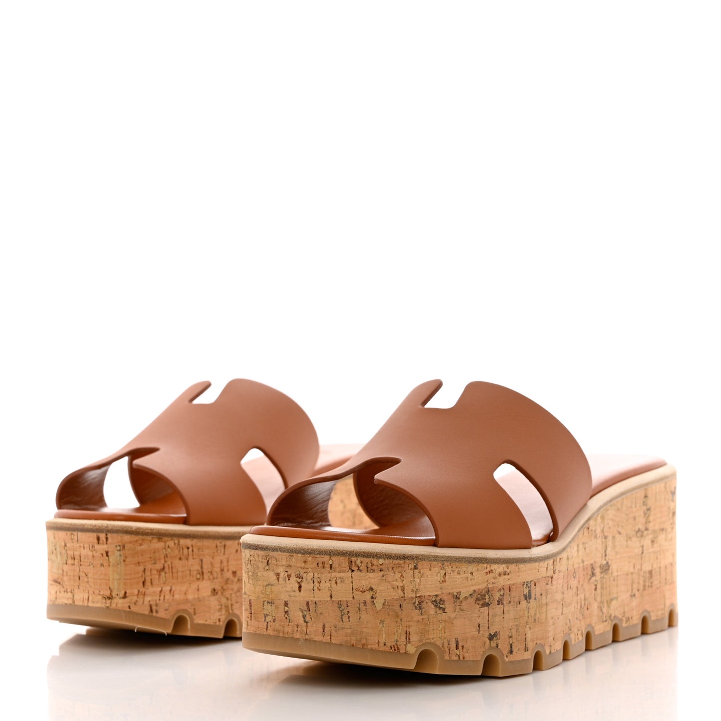 Calfskin Cork Eze 30 Sandals 37 Marron Glaise