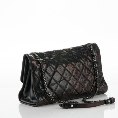 Chanel Crumpled Grained Calfskin Jumbo CC Crave Flap Black 4 of 9