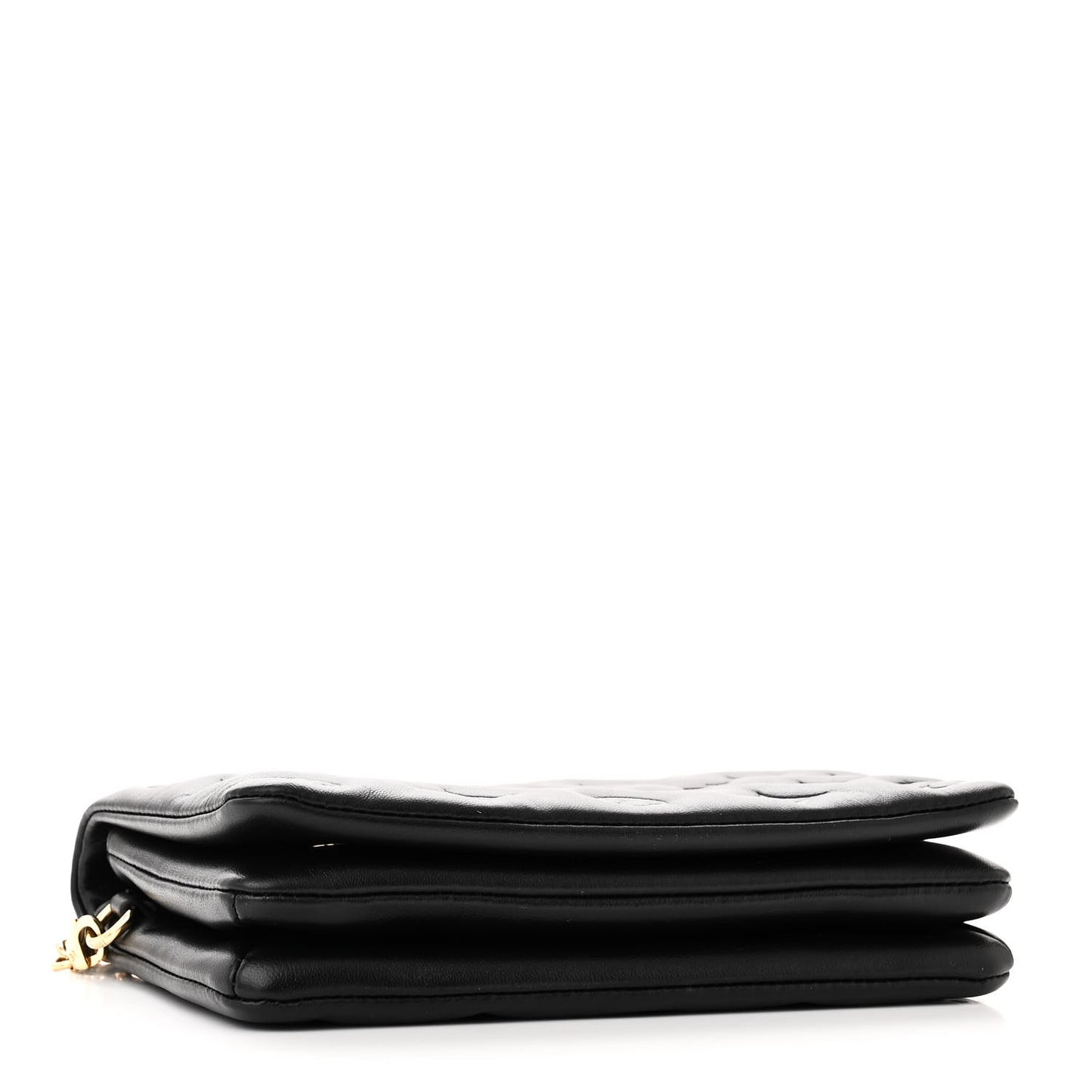 Lambskin Embossed Monogram Pochette Coussin Black
