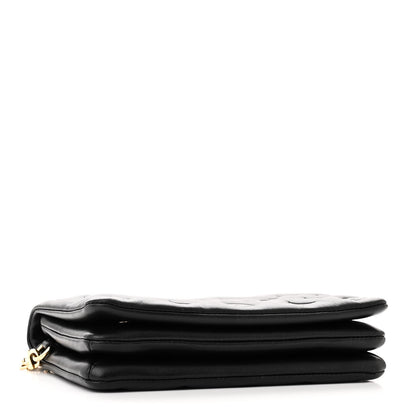 Louis Vuitton Lambskin Embossed Monogram Pochette Coussin Black 4 of 8