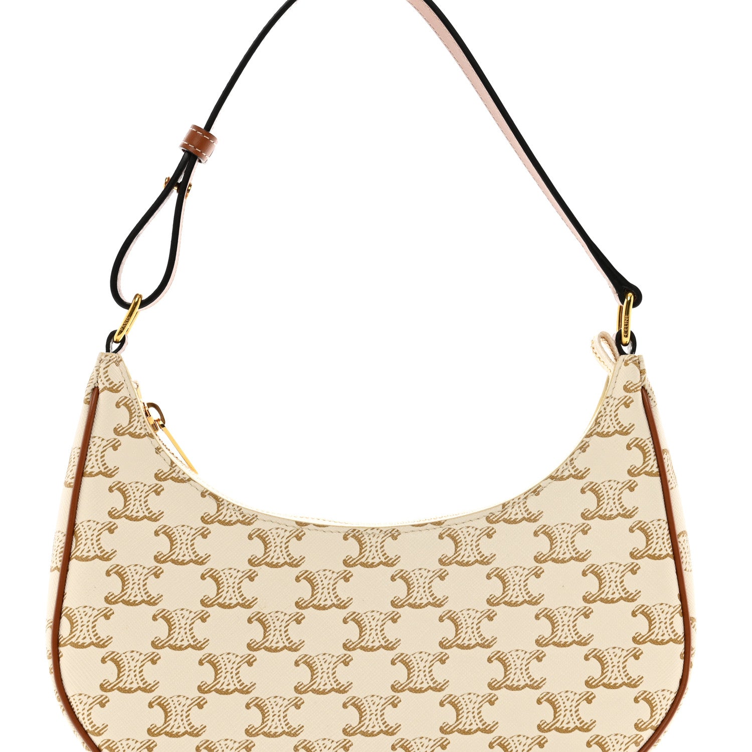Celine Canvas Calfskin Ava Triomphe Shoulder Bag White 5 of 9