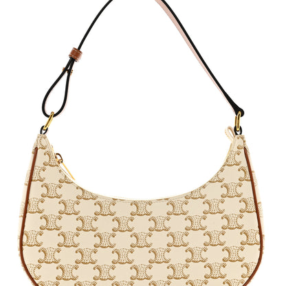 Celine Canvas Calfskin Ava Triomphe Shoulder Bag White 5 of 9