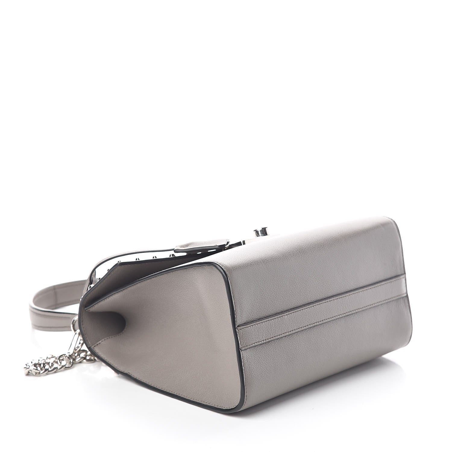 Prada Glace Calfskin Studded Sound Shoulder Bag Argilla 4 of 9