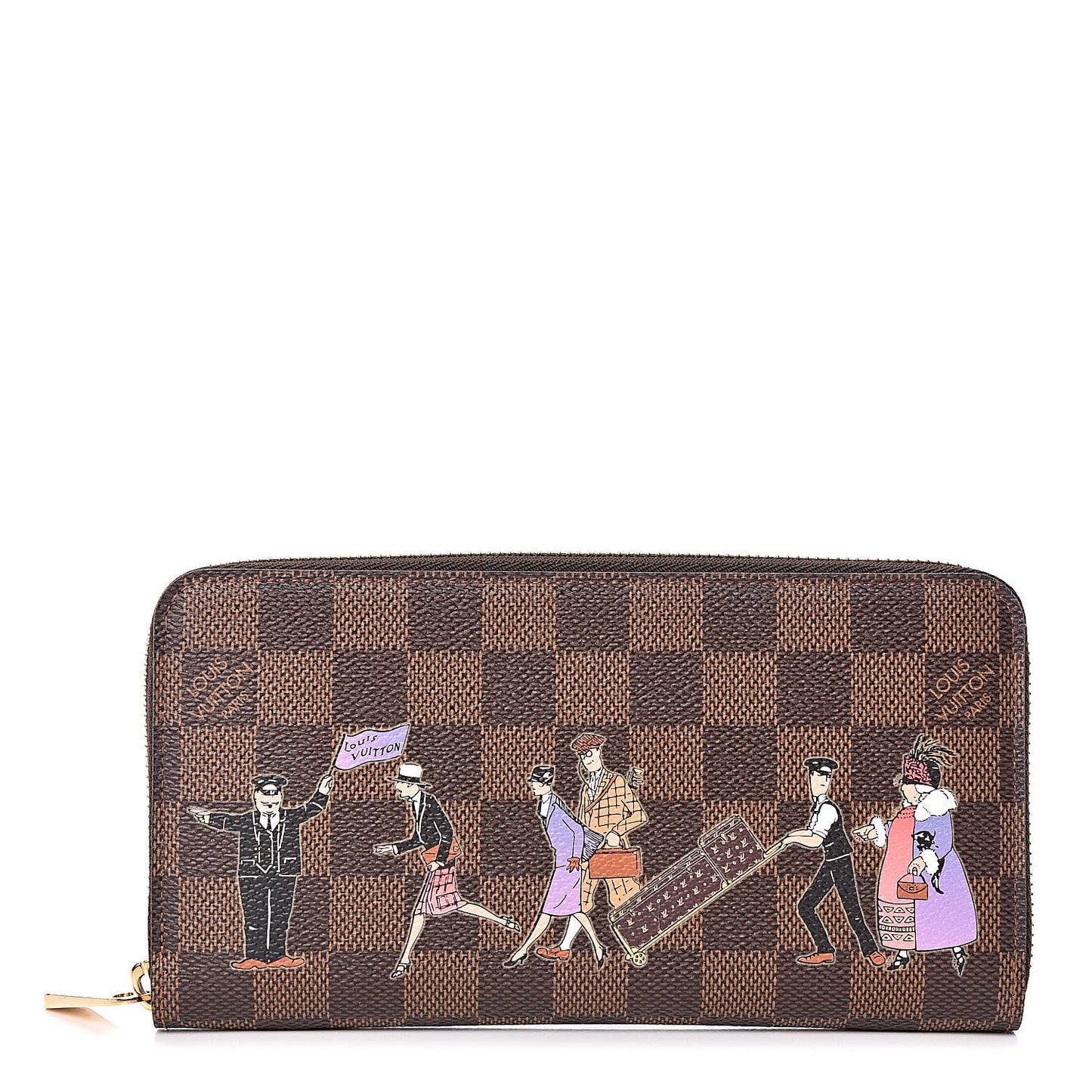 Damier Ebene Illustre Zippy Wallet Violet