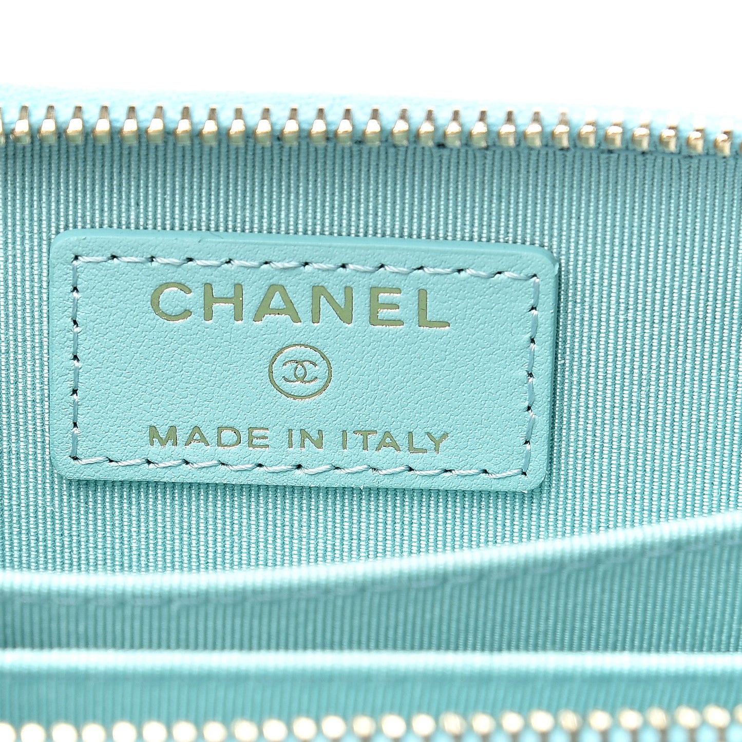 Caviar Quilted Zip Coin Purse Light Blue