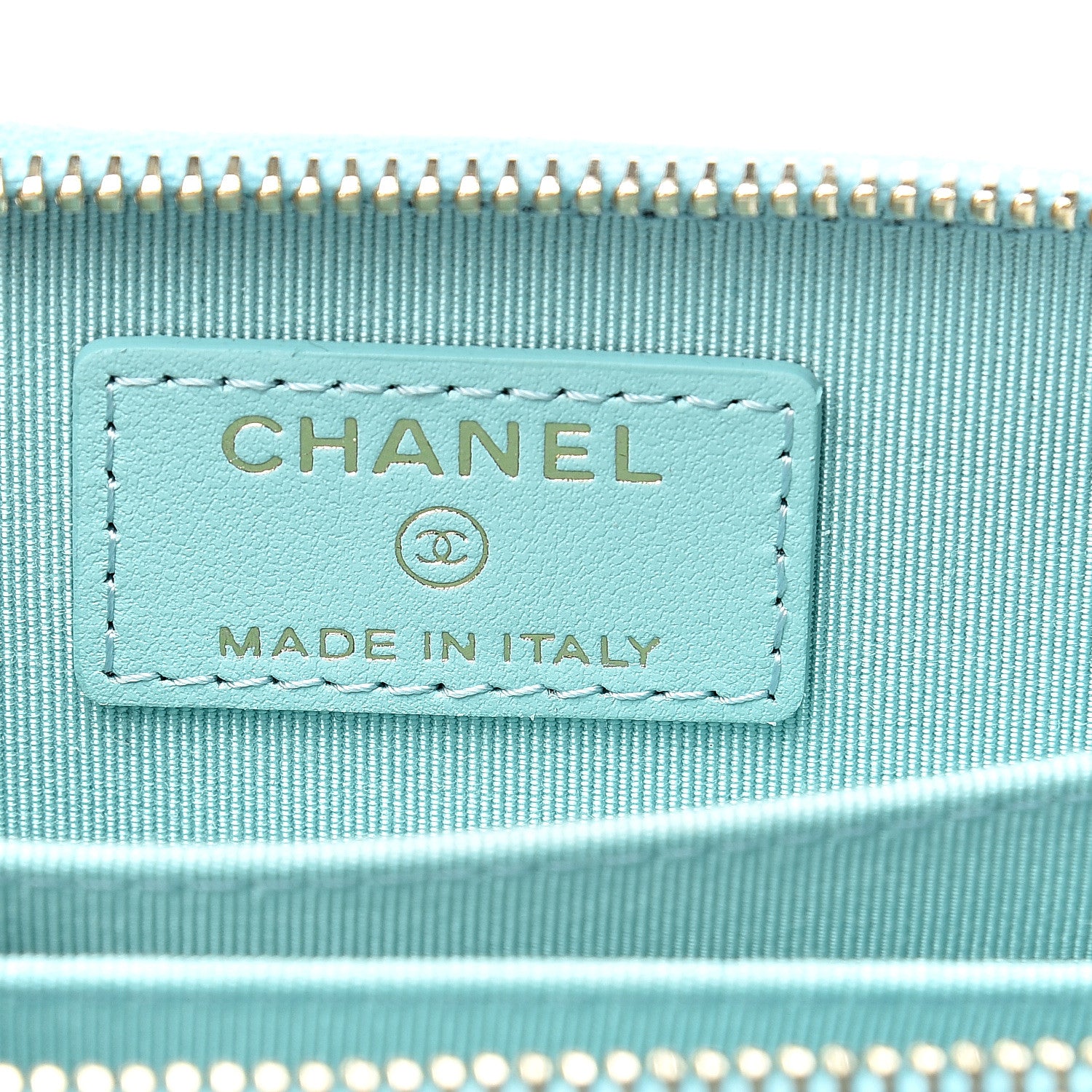 Chanel Caviar Quilted Zip Coin Purse Light Blue 5 of 7