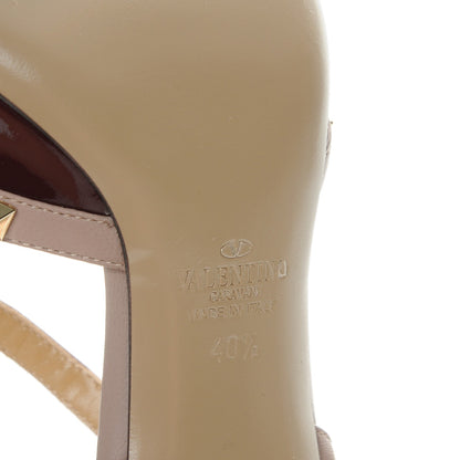 Valentino Garavani Patent Rockstud Ankle Strap Low Heel Pumps 40.5 Rubin Poudre 6 of 8