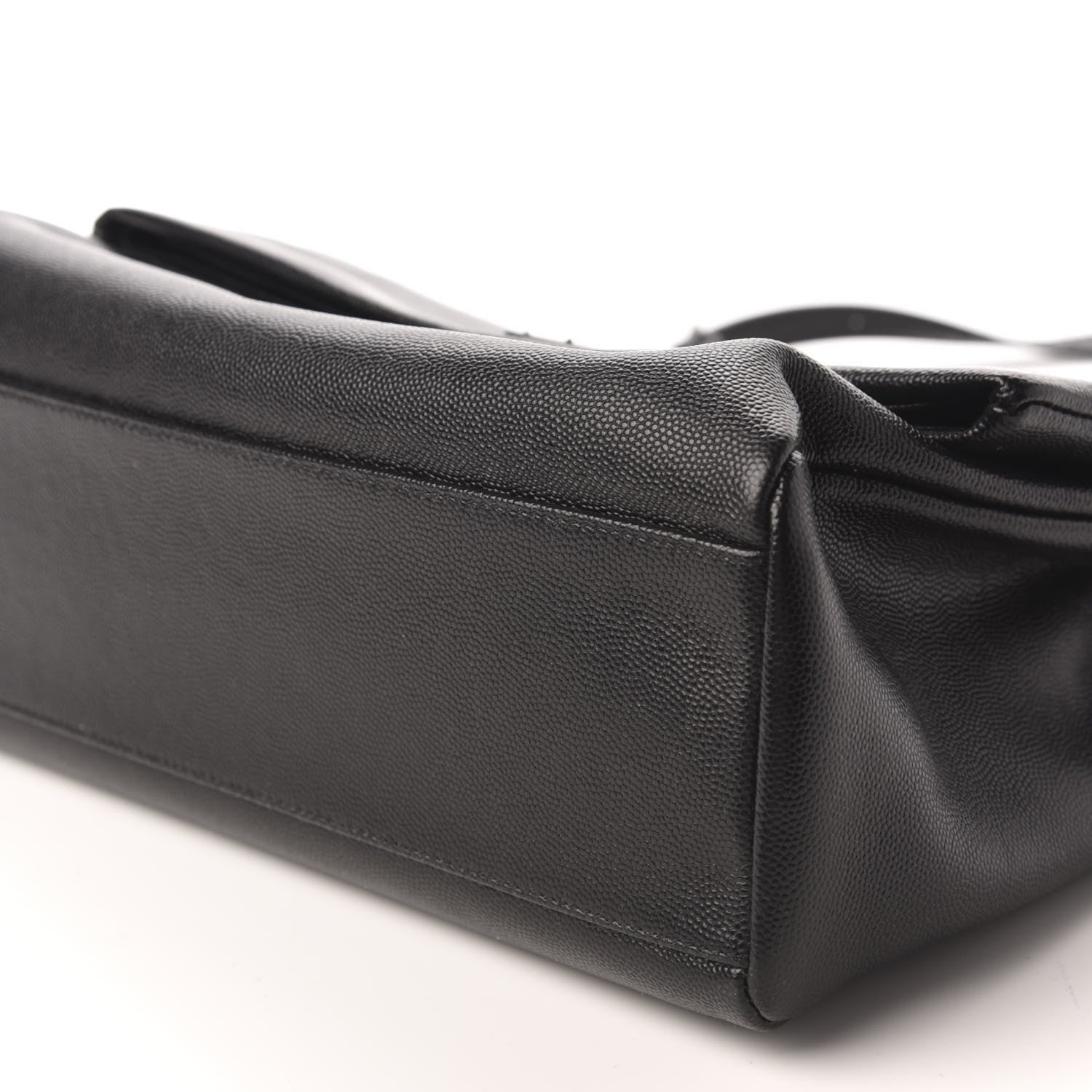 Saint Laurent Grain De Poudre Medium West Hollywood Monogram Fold-Over Black 7 of 9