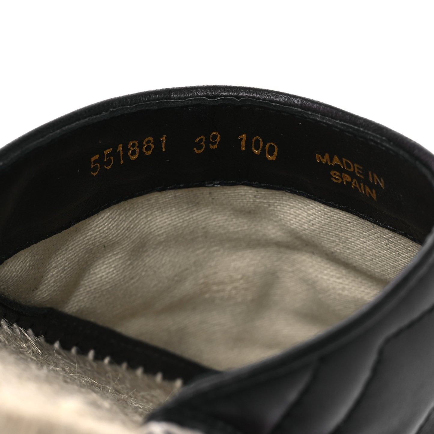 Nappa Matelasse GG Marmont Espadrille Slippers 39 Black