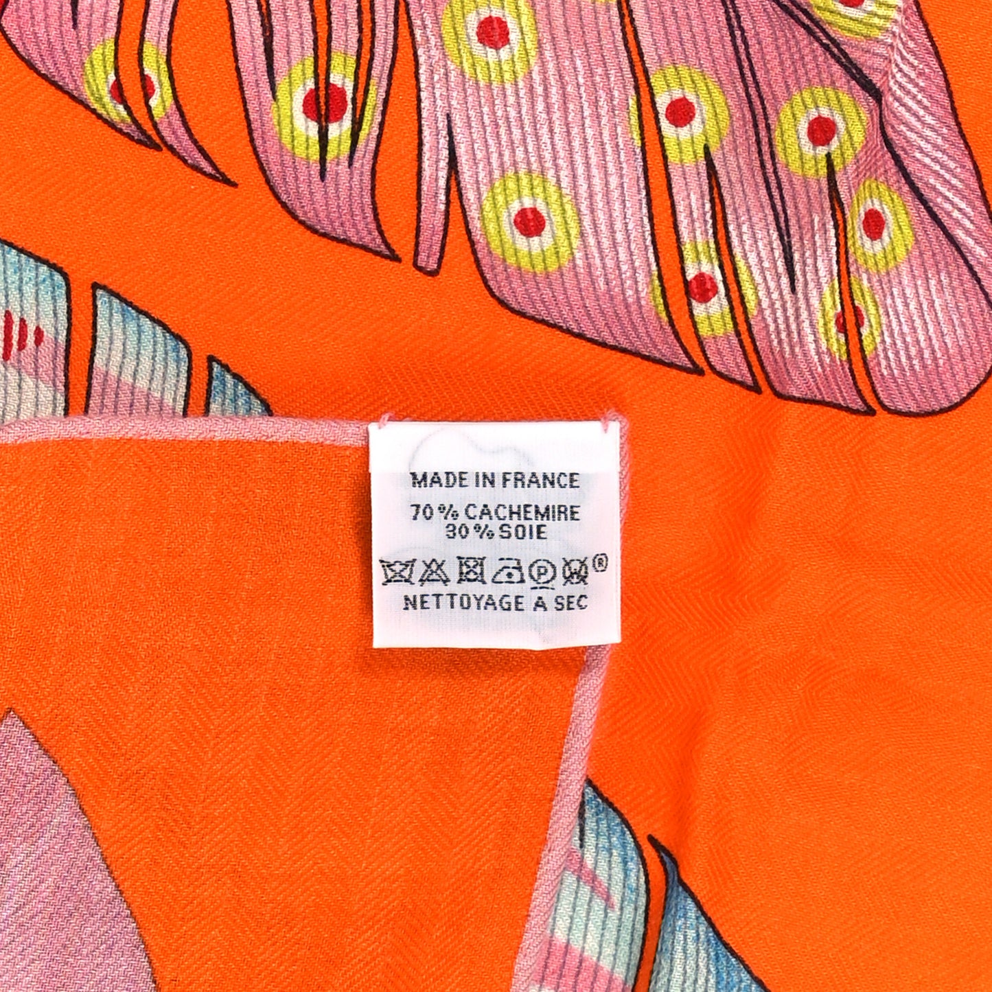 Cashmere Silk Plumes En Fete Shawl 140 Orange Mauve Multicolor