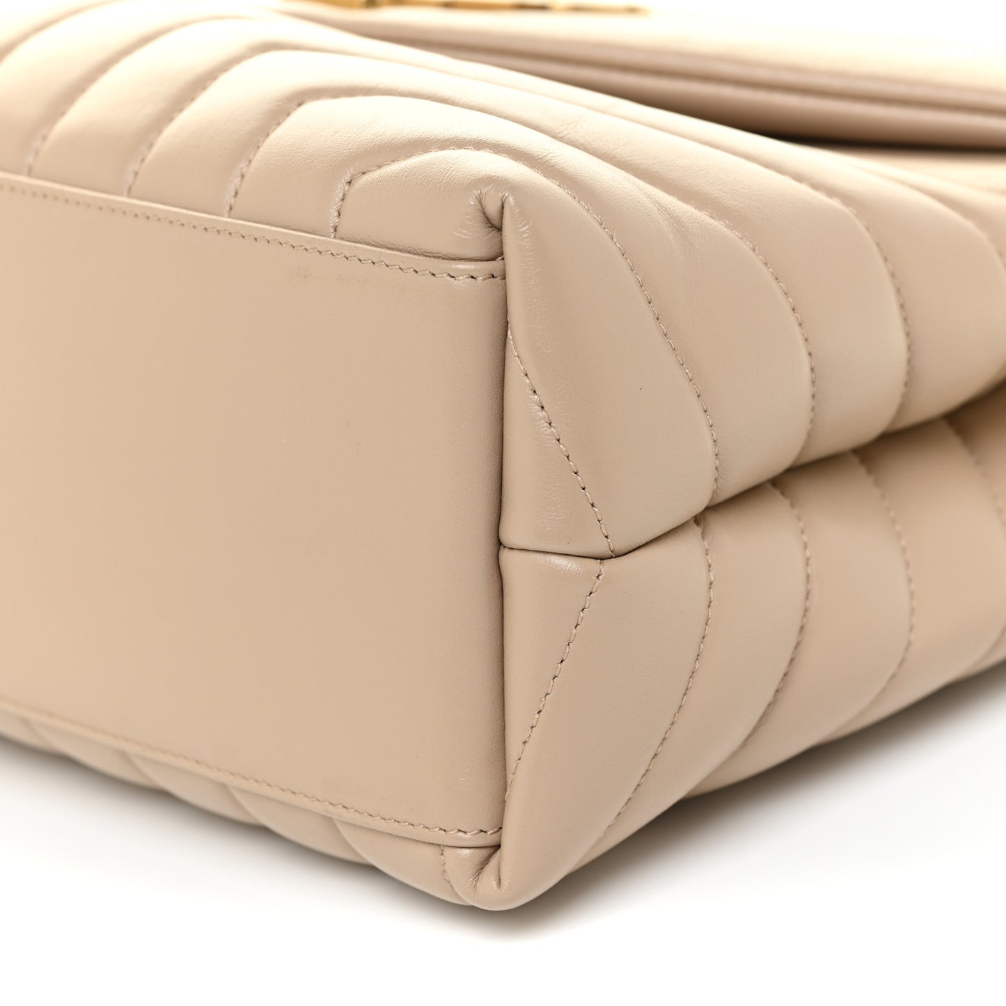 Calfskin Y Quilted Monogram Medium Loulou Chain Satchel Dark Beige