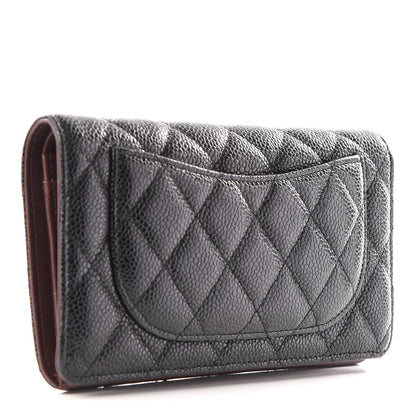Chanel Caviar Quilted Yen Wallet Black 2 of 9