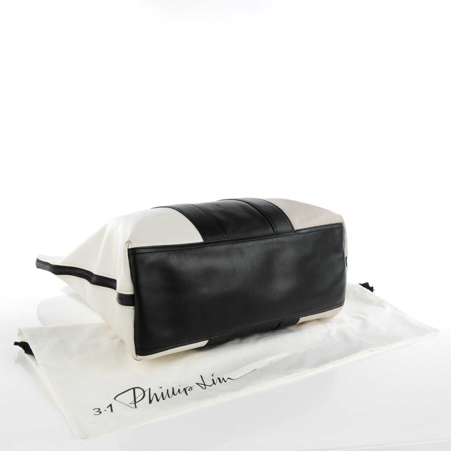 3.1 Phillip Lim 3.1 Calfskin Tri-Color 31 Hour Bag Black White Putty 4 of 9