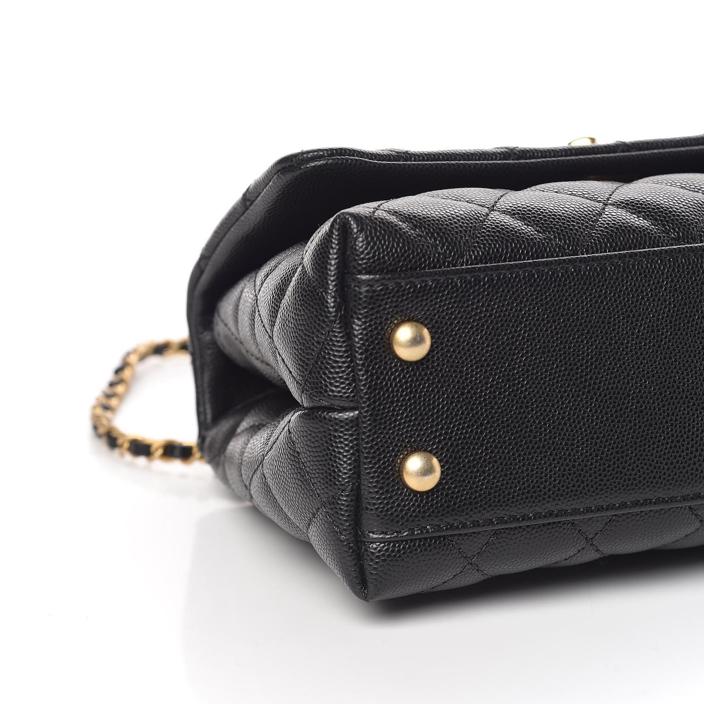 Caviar Quilted Mini Coco Handle Flap Black