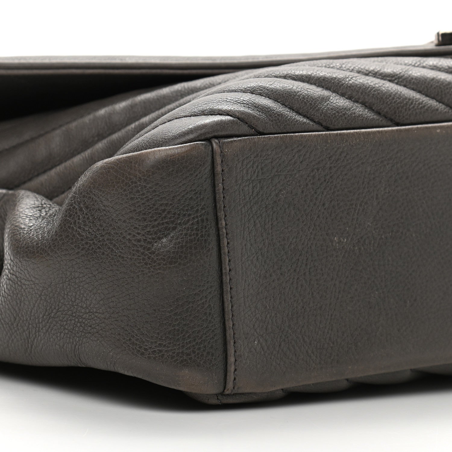 Saint Laurent Sheepskin Matelasse Chevron Monogram Large College Satchel Dark Anthracite 9 of 13
