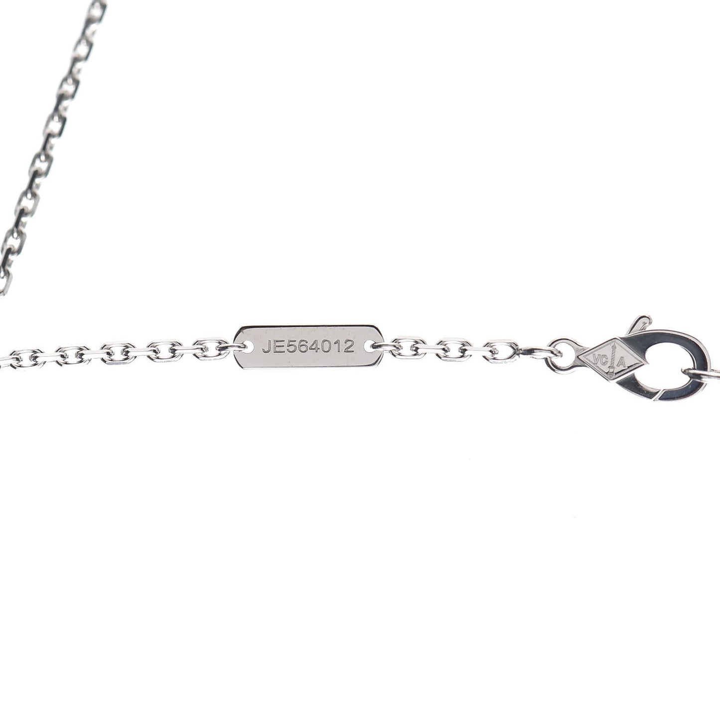 18K White Gold Mother of Pearl Magic Alhambra Pendant Necklace