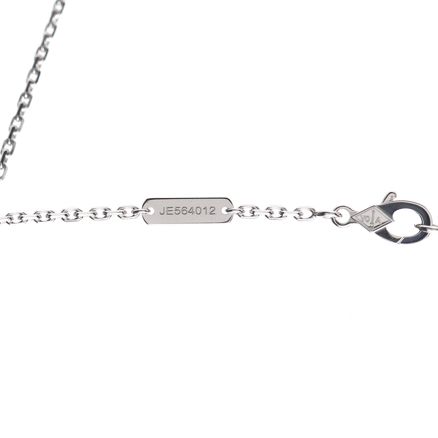 Van Cleef & Arpels 18K White Gold Mother of Pearl Magic Alhambra Pendant Necklace 5 of 9
