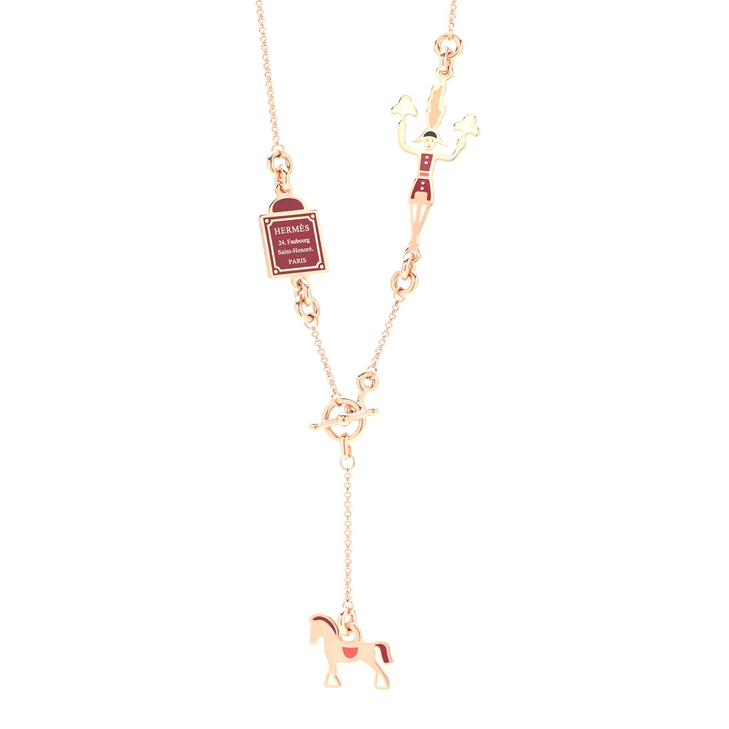 Metal Enamel Cheval Grand Parade Necklace Rose Gold