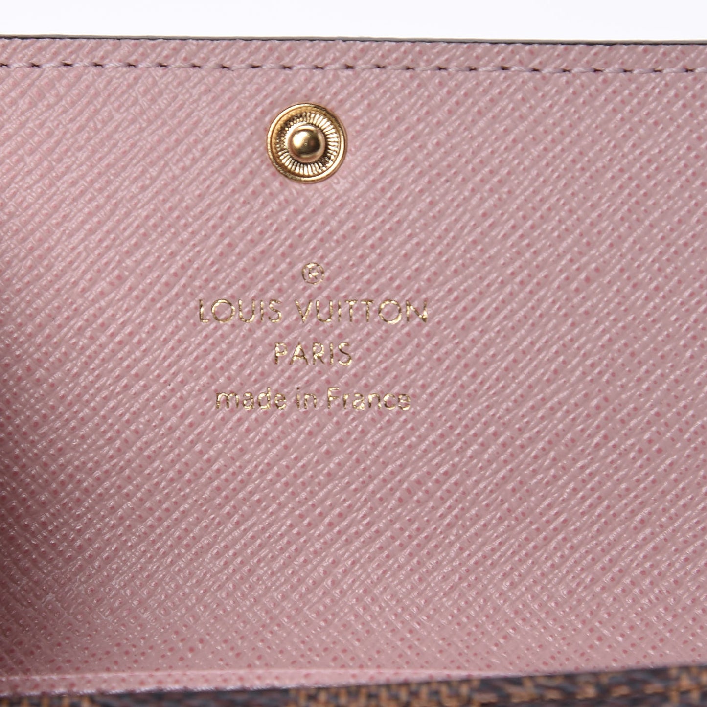 Damier Ebene Multicles 6 Key Holder Rose Ballerine
