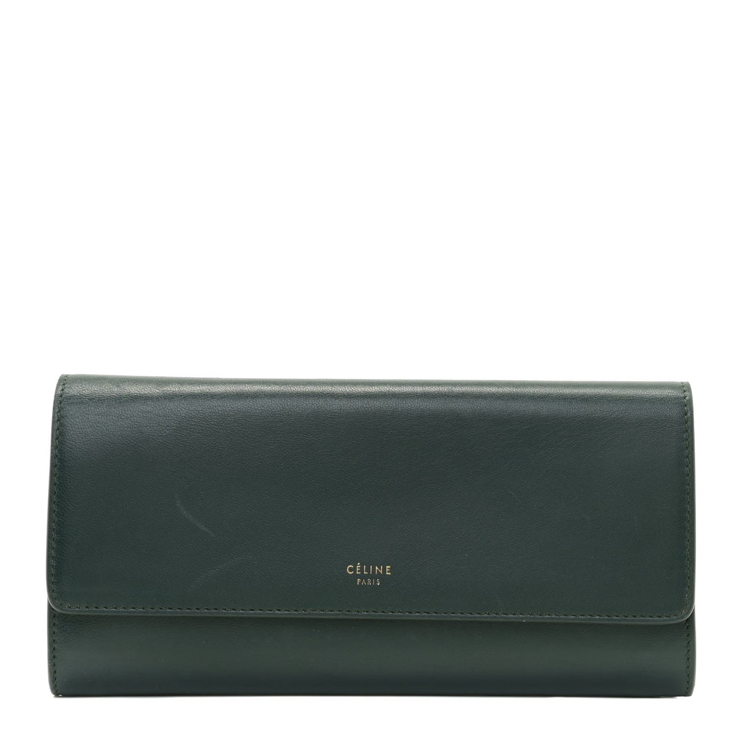 Lambskin Large Flap Wallet Emerald