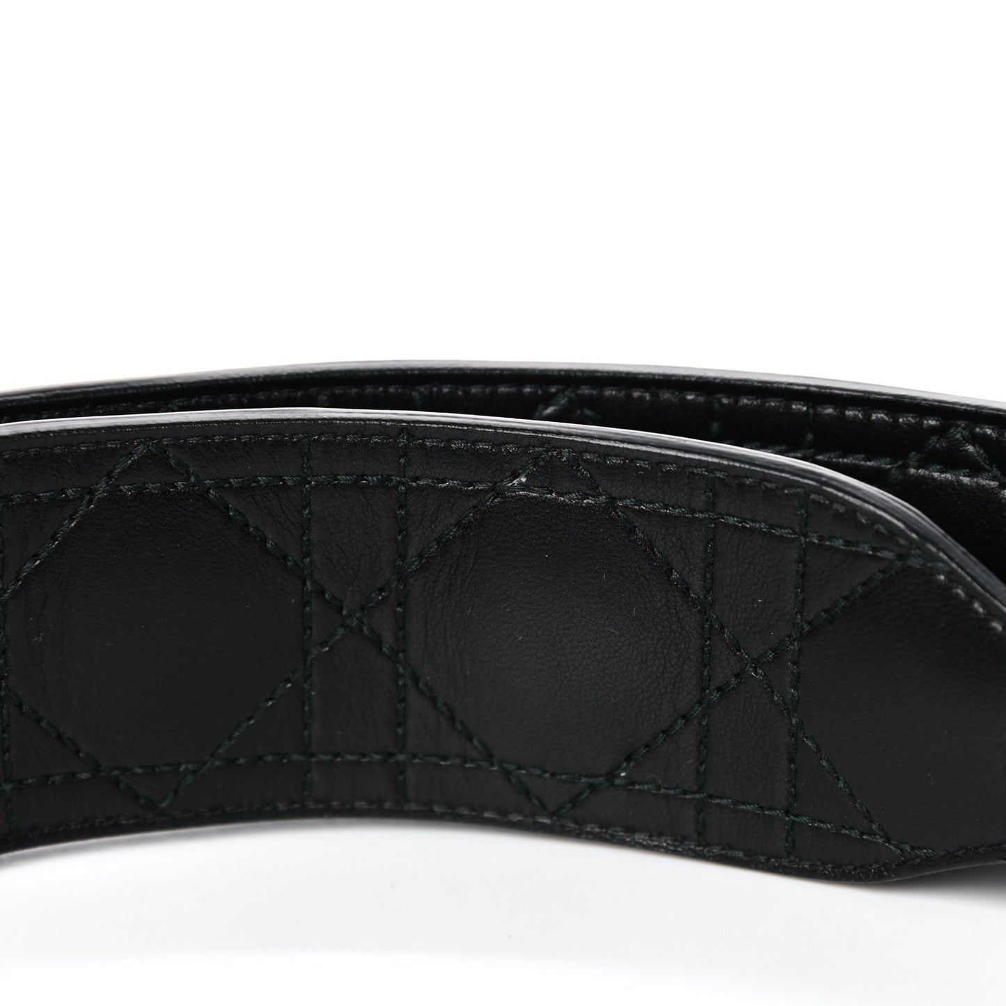 Lambskin Cannage Shoulder Strap Black