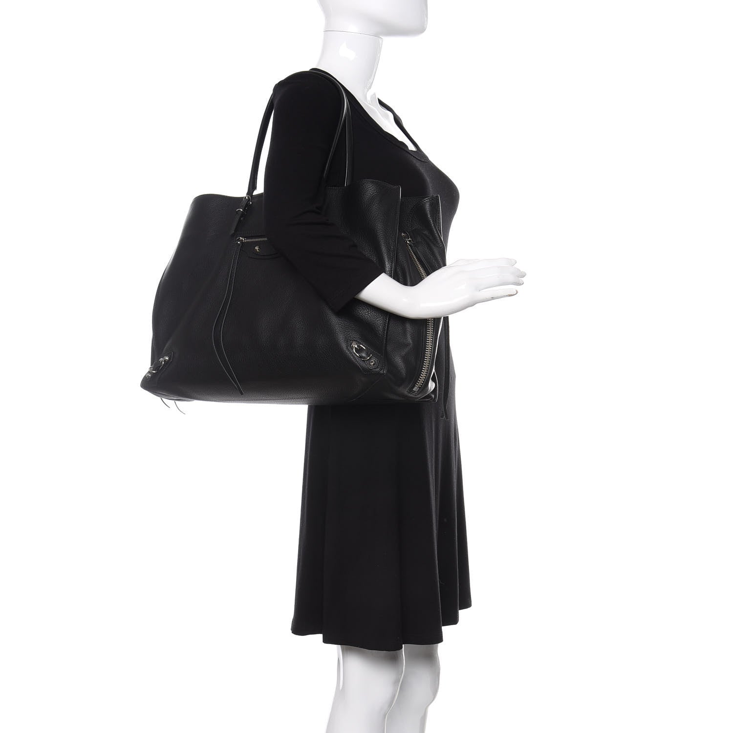 Balenciaga Supple Calfskin Papier A4 Zip Around Tote Black 2 of 10