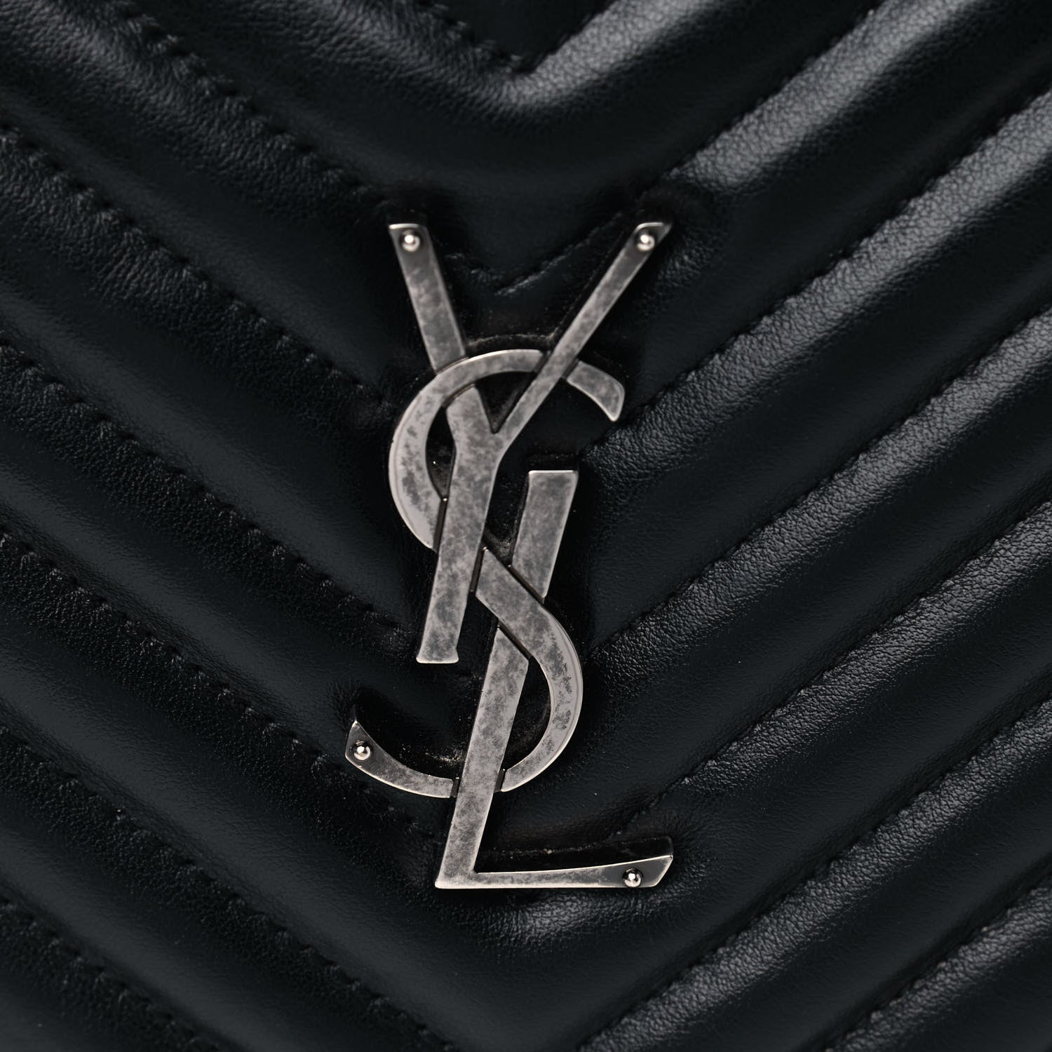 Saint Laurent Calfskin Matelasse Monogram Lou Camera Bag Black 8 of 9
