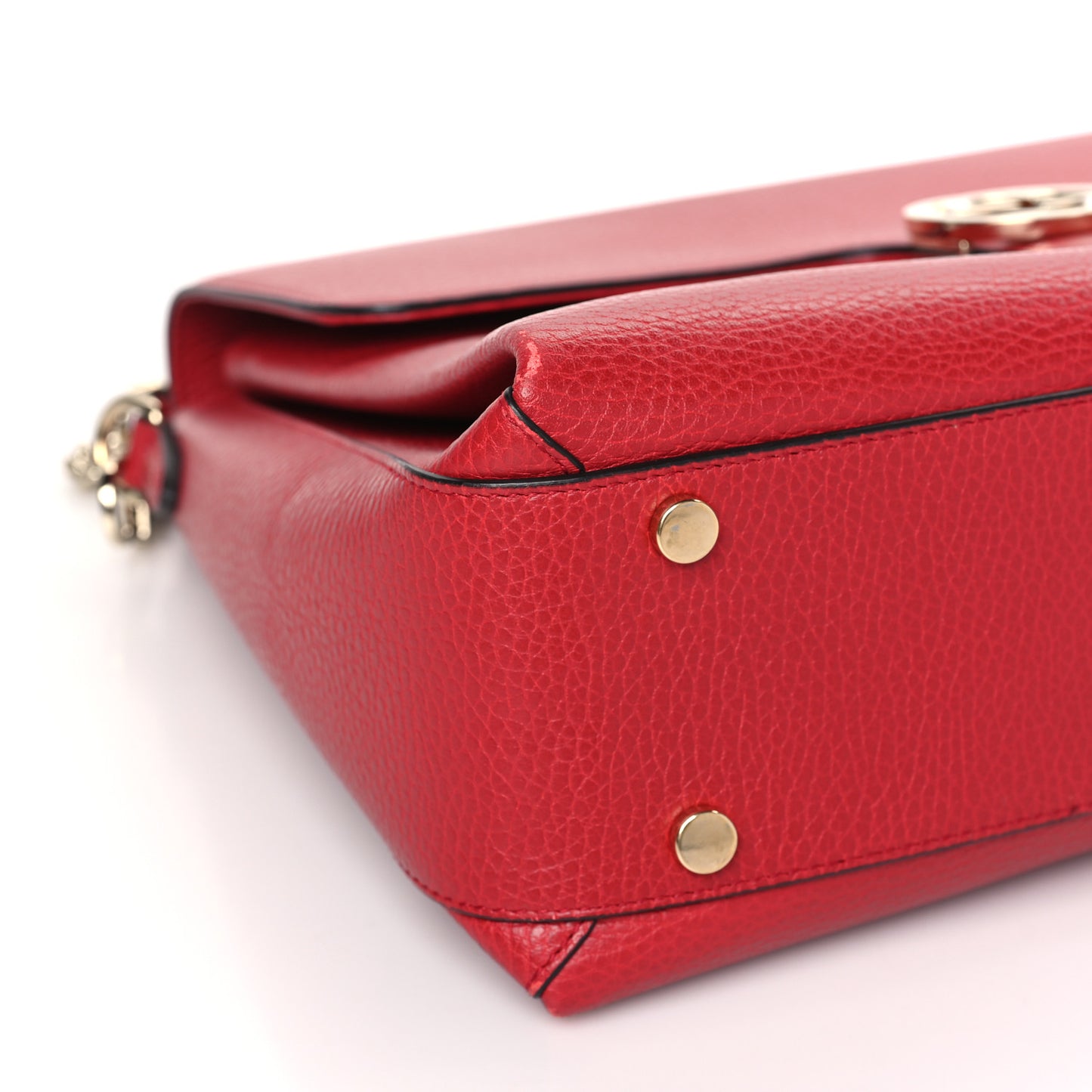 Dollar Calfskin Medium Interlocking G Top Handle Shoulder Bag Red