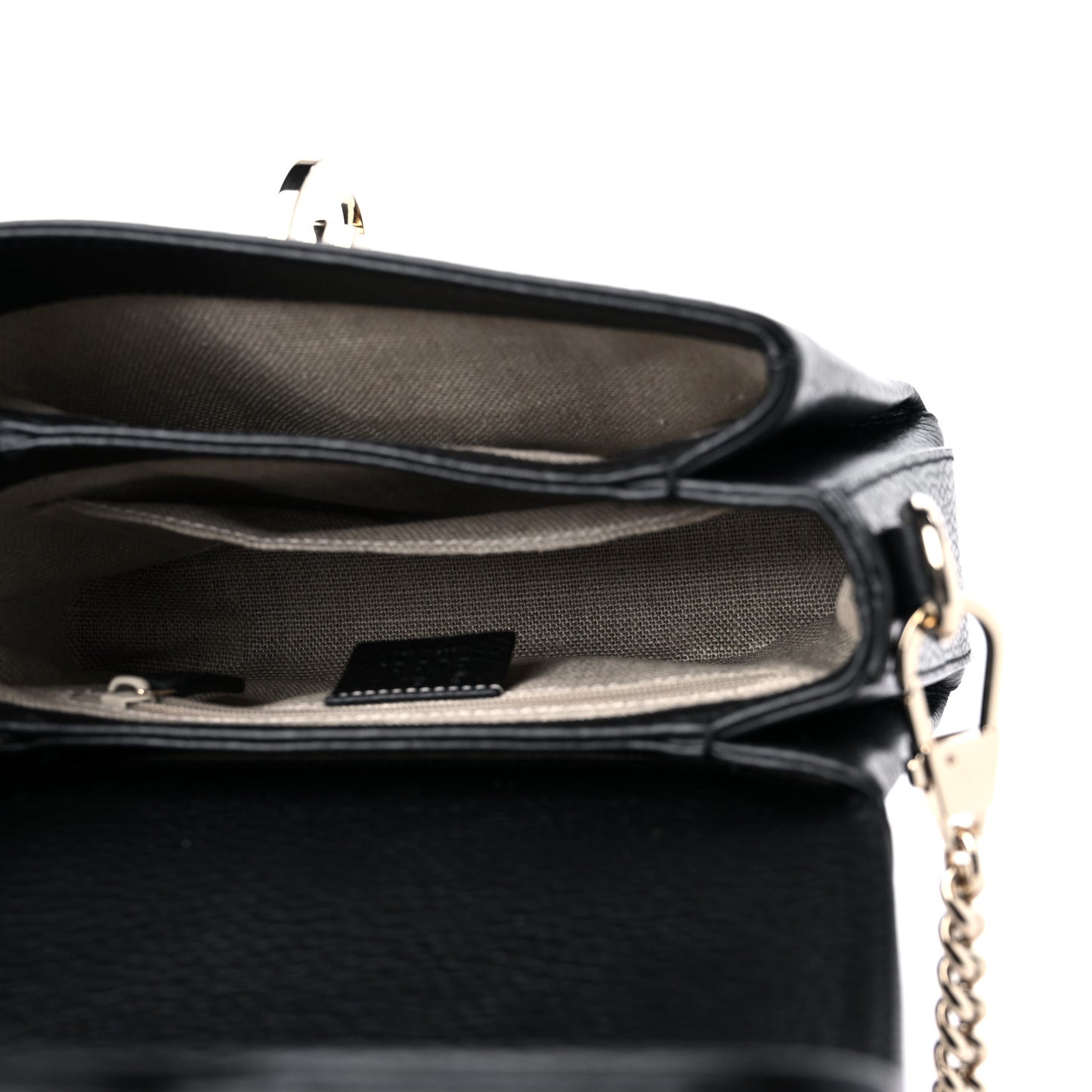 Dollar Calfskin Interlocking G Crossbody Bag Black