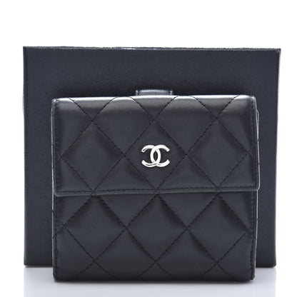 Chanel Lambskin Quilted Compact French Flap Wallet Black 11 of 11