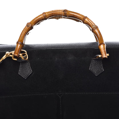 Gucci Suede Bamboo Top Handle Bag Black 8 of 22