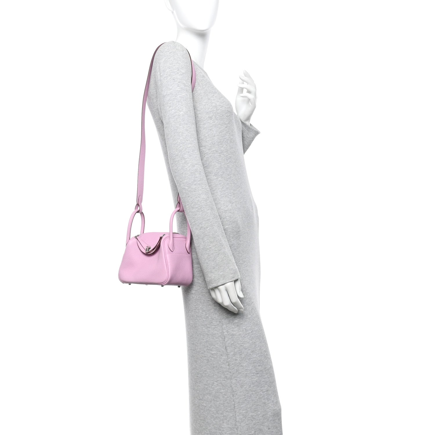 Hermes Taurillon Clemence Mini Lindy 20 Mauve Sylvestre 2 of 11