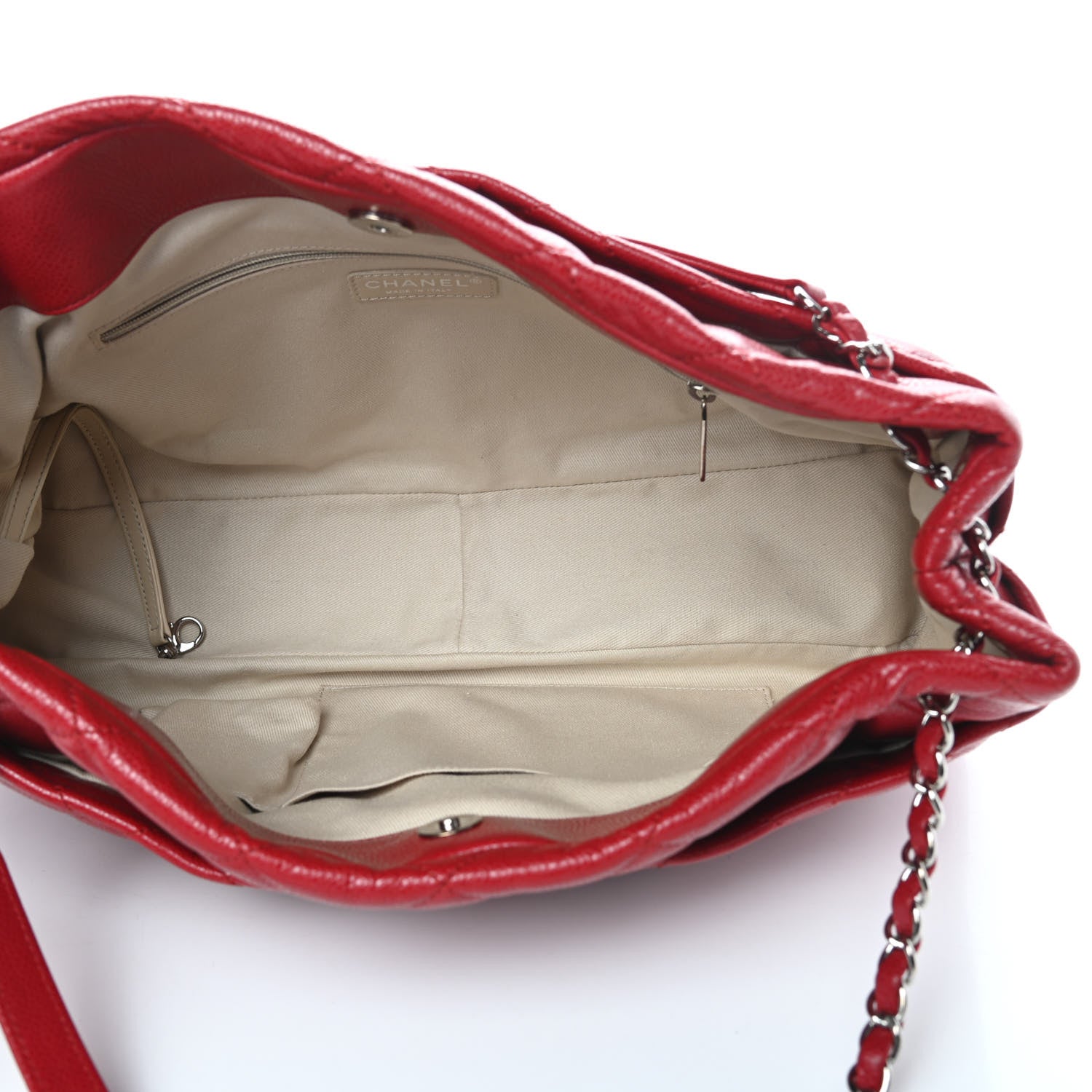 Chanel Caviar Quilted Timeless CC Soft Tote Red 5 of 13