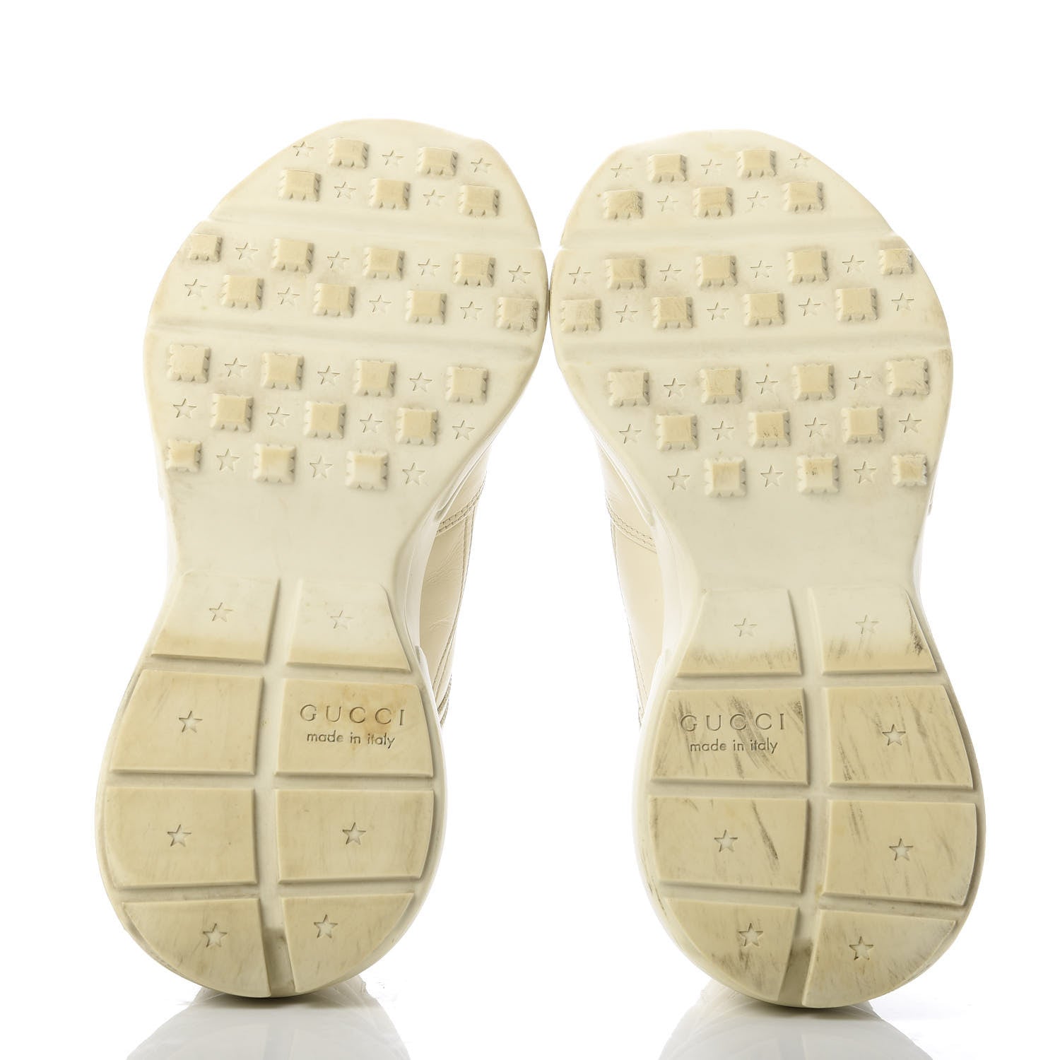 Gucci Calfskin Logo Mens Rhyton Sneakers 7 Ivory 5 of 8