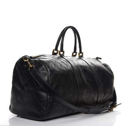Chanel Calfskin Stitched Duffel Bag Black 4 of 16
