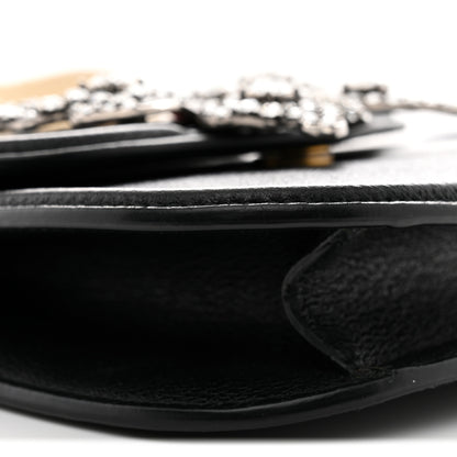 Gucci Calfskin Web Crystal Butterfly Stripe Small Totem Shoulder Bag Black 9 of 11