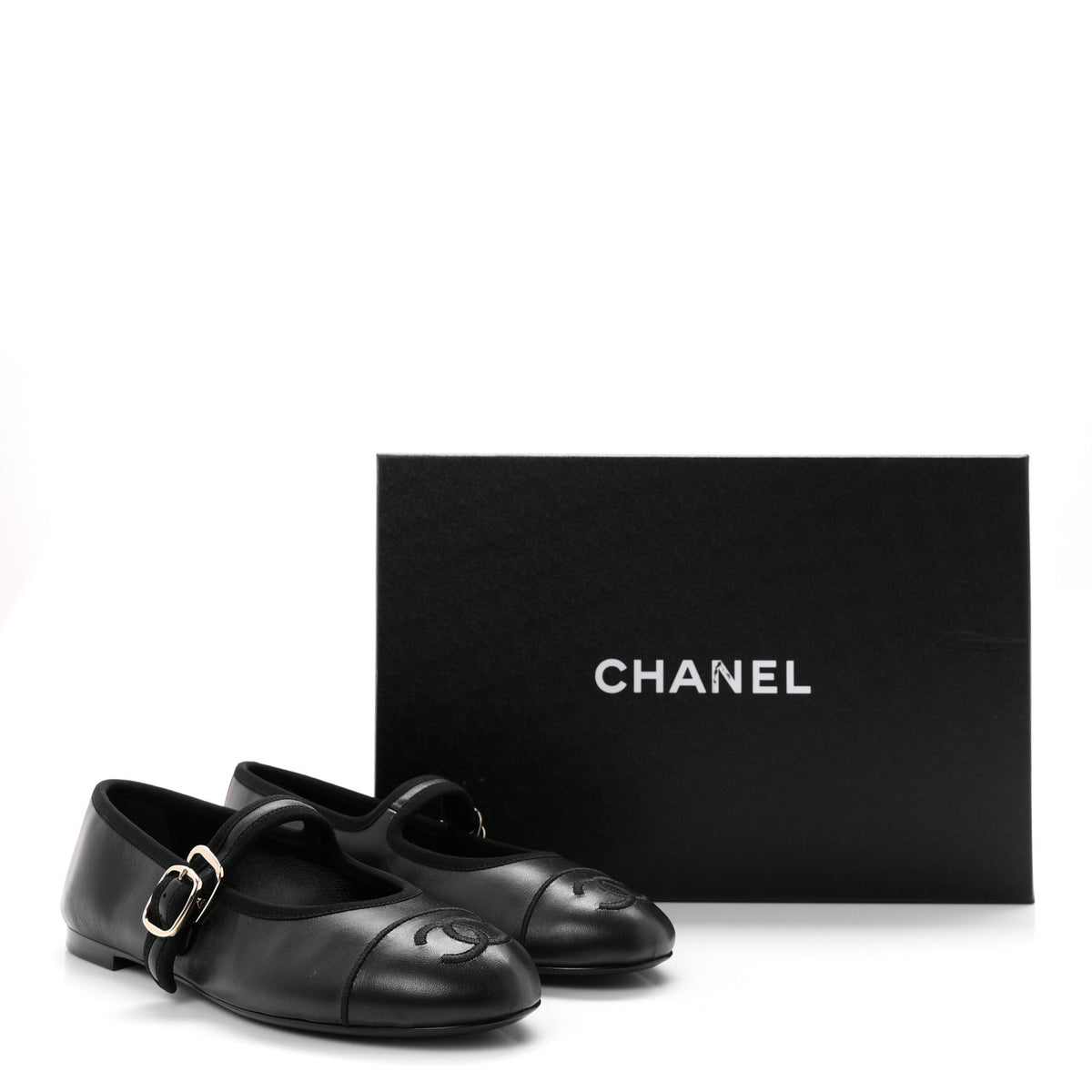 Lambskin Mary Jane Flats 35.5 Black