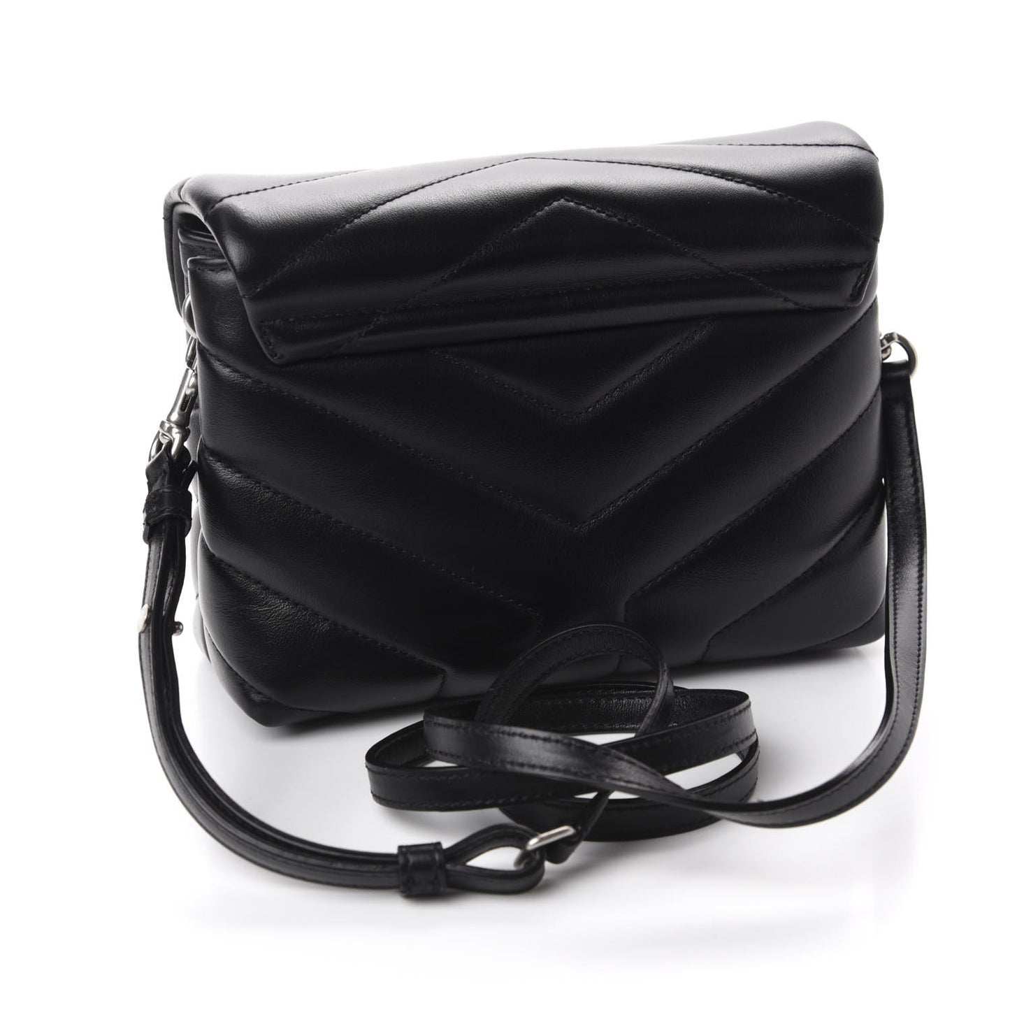 Calfskin Y Quilted Monogram Toy Loulou Crossbody Bag Black