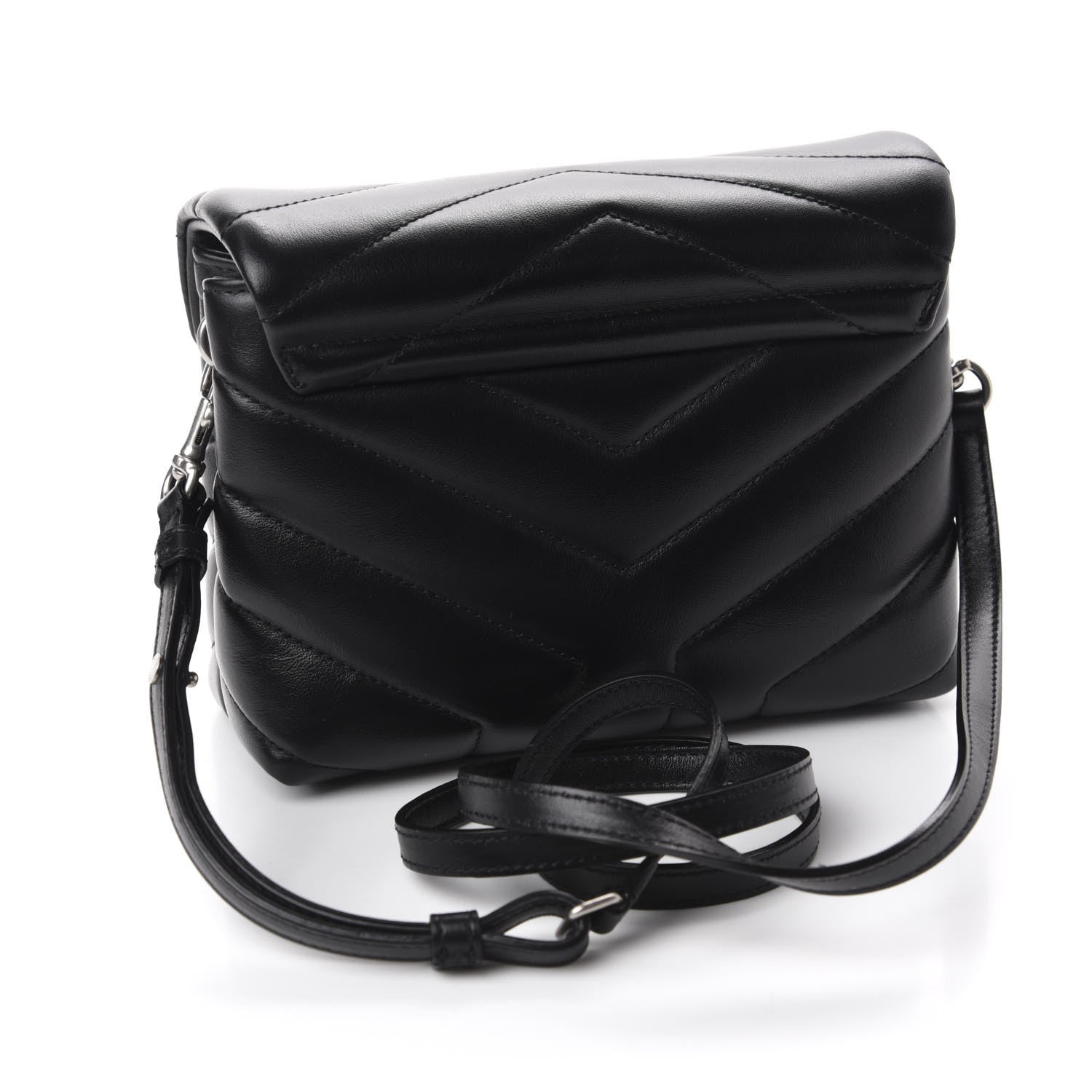 Saint Laurent Calfskin Y Quilted Monogram Toy Loulou Crossbody Bag Black 3 of 13