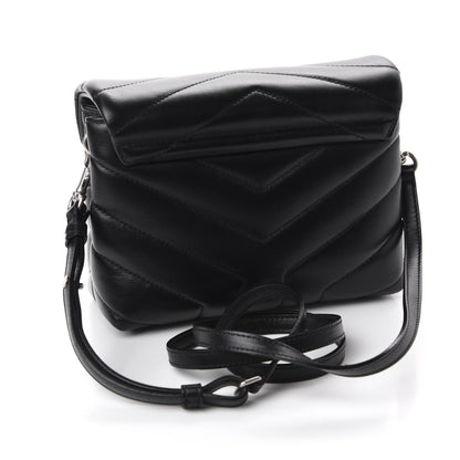 Saint Laurent Calfskin Y Quilted Monogram Toy Loulou Crossbody Bag Black 3 of 13