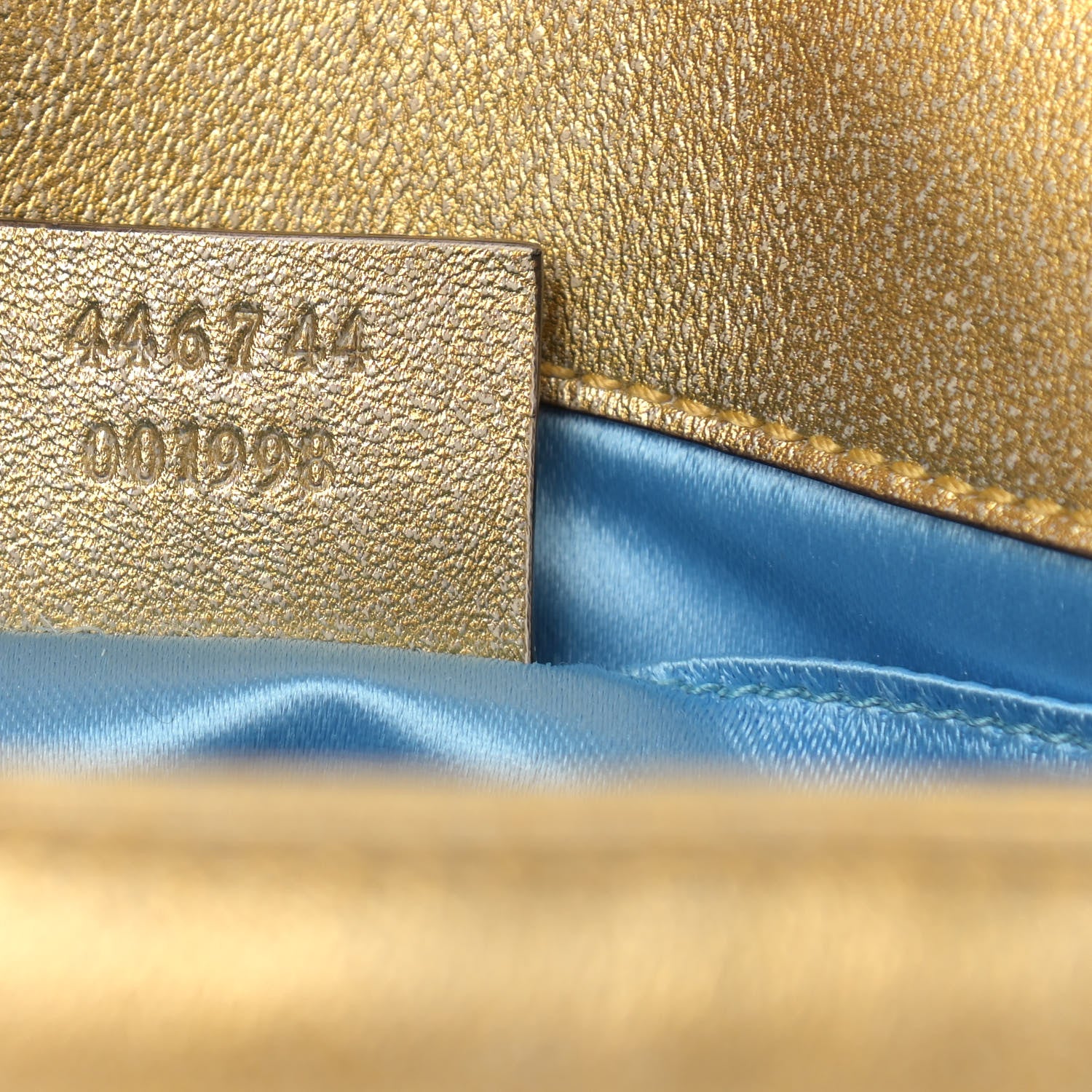 Gucci Metallic Calfskin Matelasse Mini GG Marmont Shoulder Bag Gold Pink 7 of 14