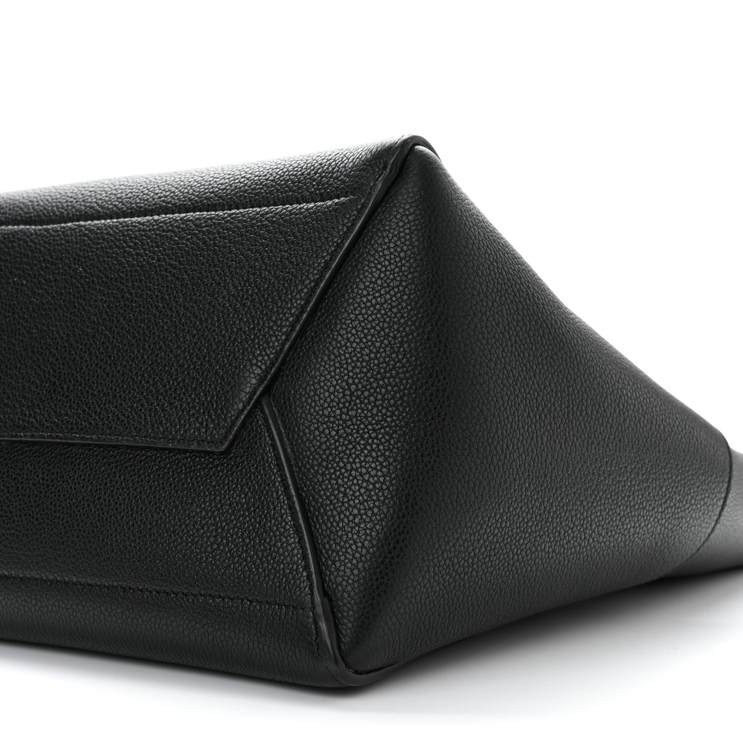 Soft Grained Calfskin Sangle Bucket Bag Black