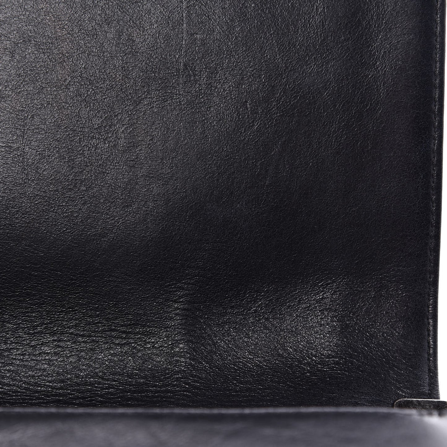 Calfskin Embossed Stitch Large Boy Flap Black