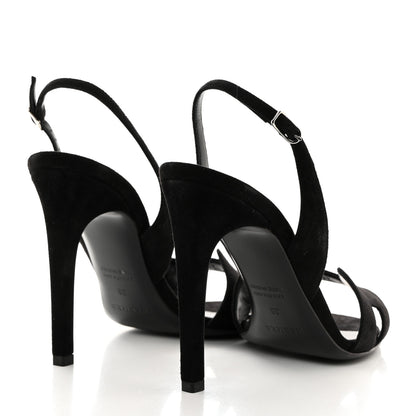 Hermes Suede Goatskin Heden 80 Sandals 38 Black 4 of 9